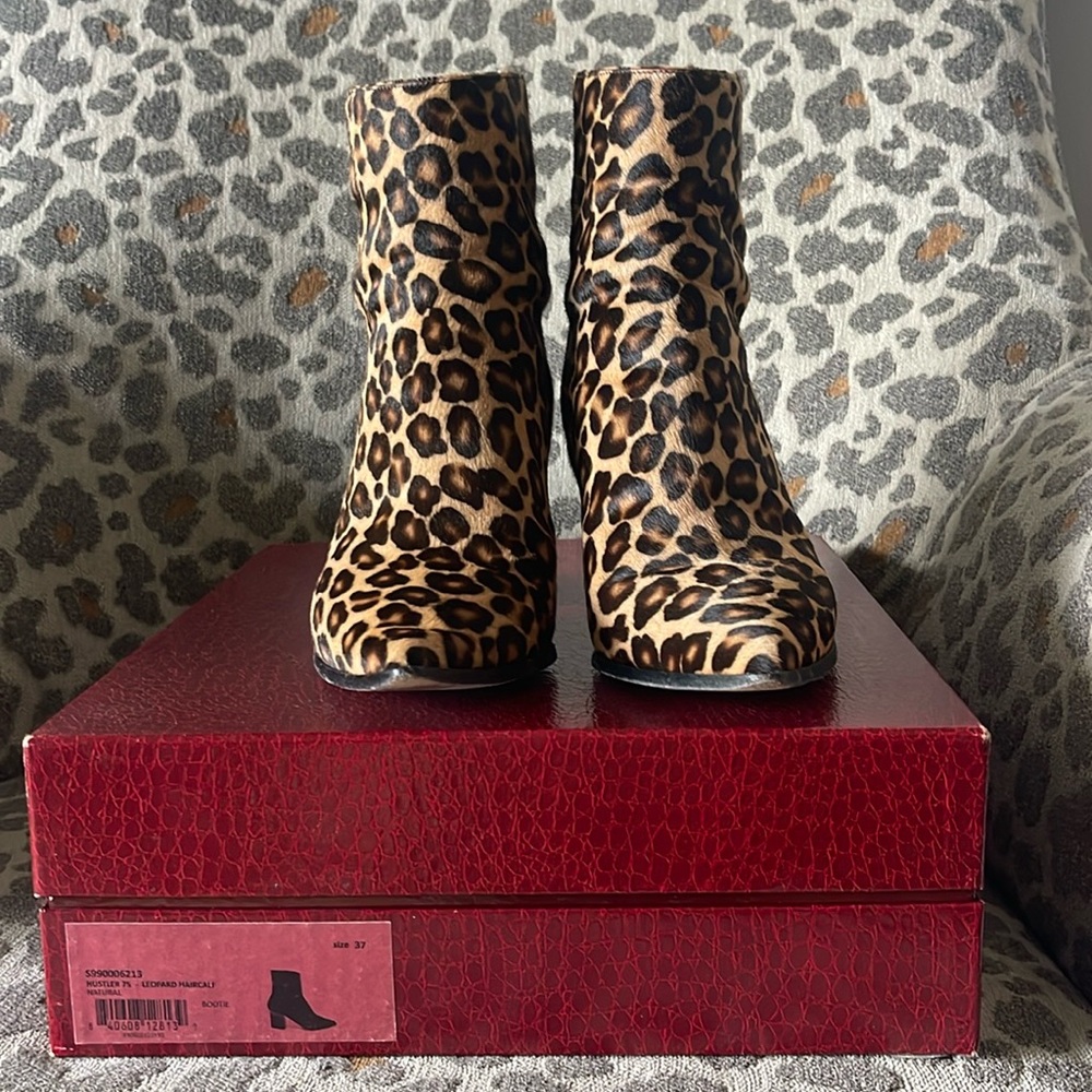 TAMARA MELLON Hustler 75 Leopard calf hair Chunky Heel Boots